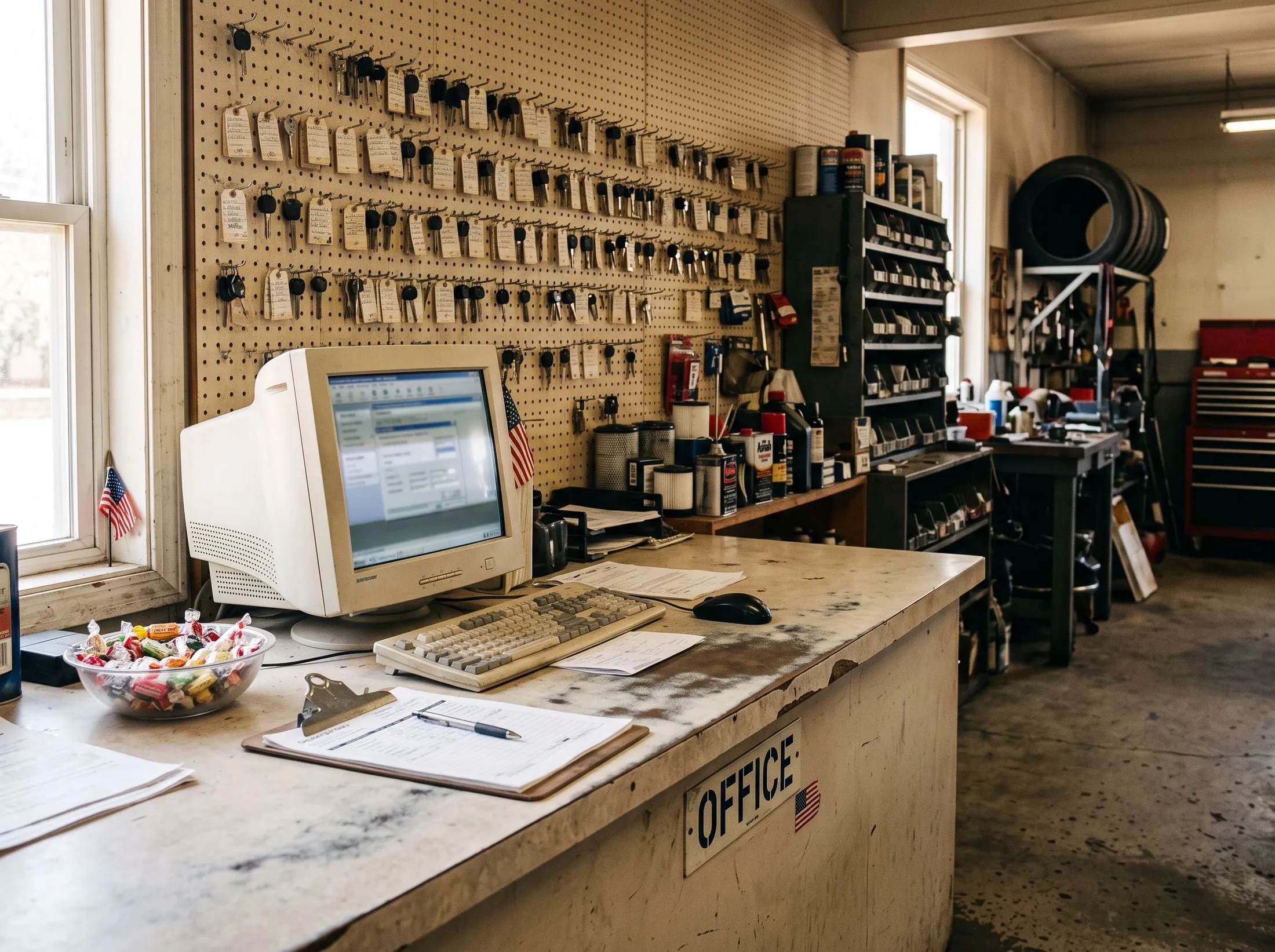 The front counter at Lloyd's Tire & Auto